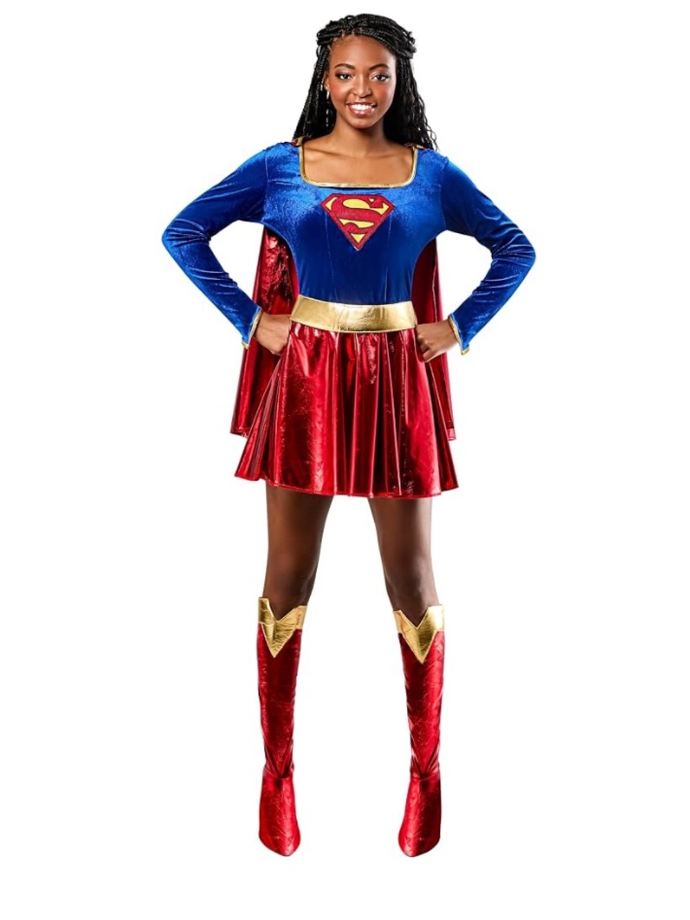 RUBIES Supergirl Halloween Costume Mini Dress Blue & Red Women’s Size Medium NEW